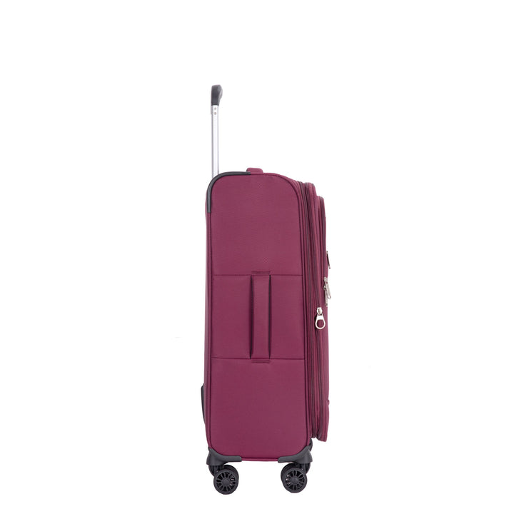 Softshell Suitcase Spinner Wheels Terylene Polyester Luggage Sets Carry On Suitcase Lightweight Durable WINE RED - Tenko Co., Ltd.
