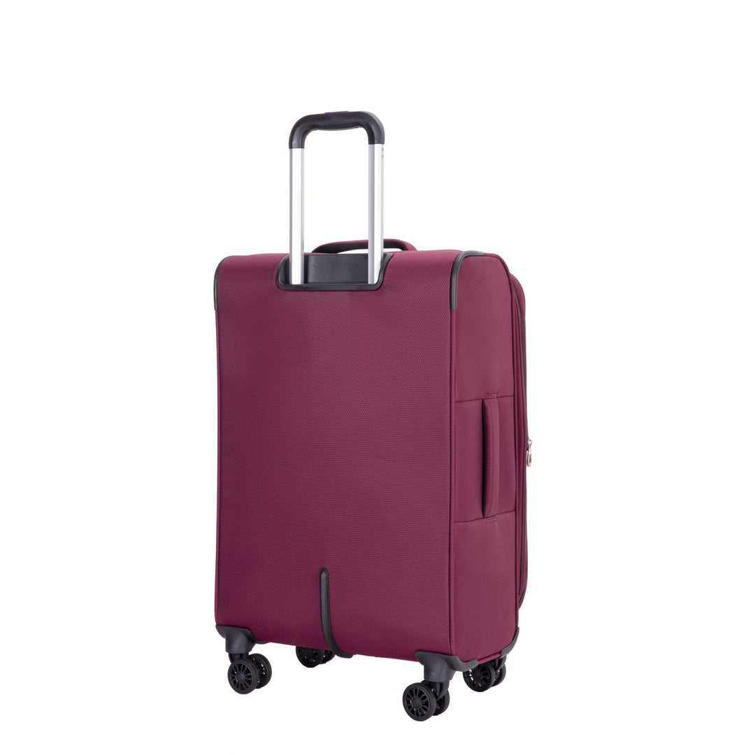 Softshell Suitcase Spinner Wheels Terylene Polyester Luggage Sets Carry On Suitcase Lightweight Durable WINE RED - Tenko Co., Ltd.