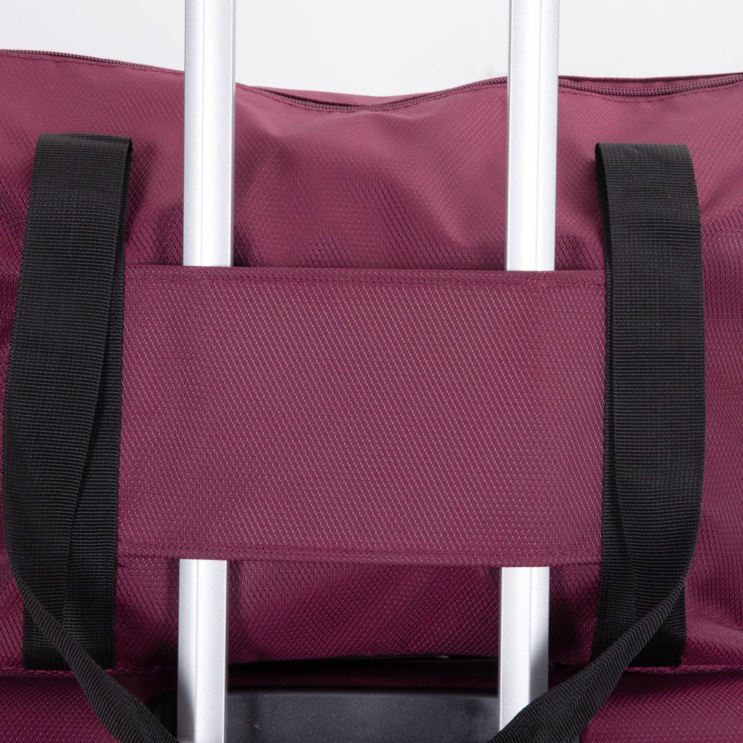 Softshell Suitcase Spinner Wheels Terylene Polyester Luggage Sets Carry On Suitcase Lightweight Durable WINE RED - Tenko Co., Ltd.