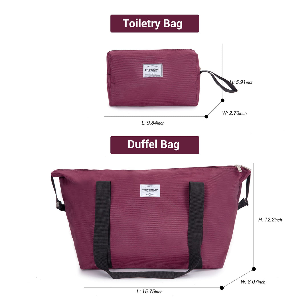 Softshell Suitcase Spinner Wheels Terylene Polyester Luggage Sets Carry On Suitcase Lightweight Durable WINE RED - Tenko Co., Ltd.