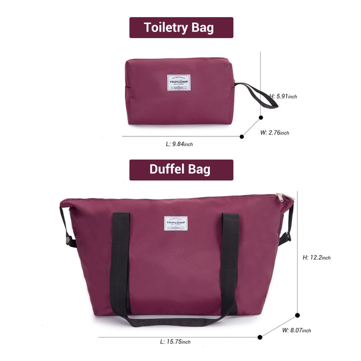 Softshell Suitcase Spinner Wheels Terylene Polyester Luggage Sets Carry On Suitcase Lightweight Durable WINE RED - Tenko Co., Ltd.