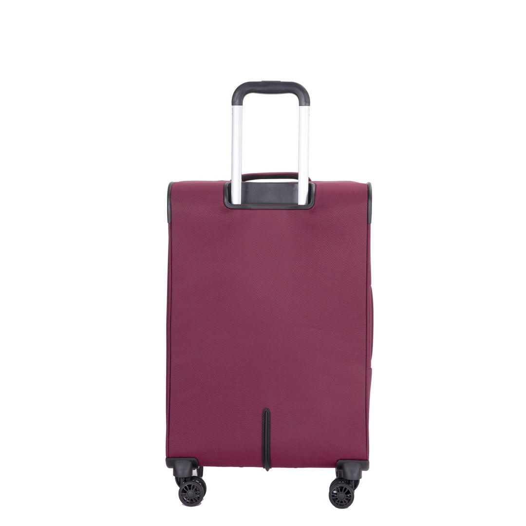 Softshell Suitcase Spinner Wheels Terylene Polyester Luggage Sets Carry On Suitcase Lightweight Durable WINE RED - Tenko Co., Ltd.