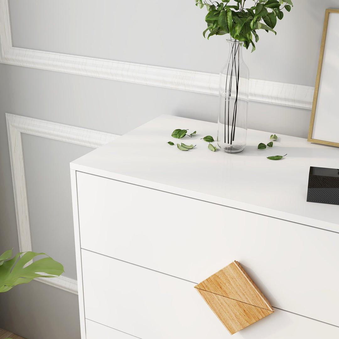 Solid wood special shape square handle design with 4 drawers bedroom furniture dressers - Tenko Co., Ltd.