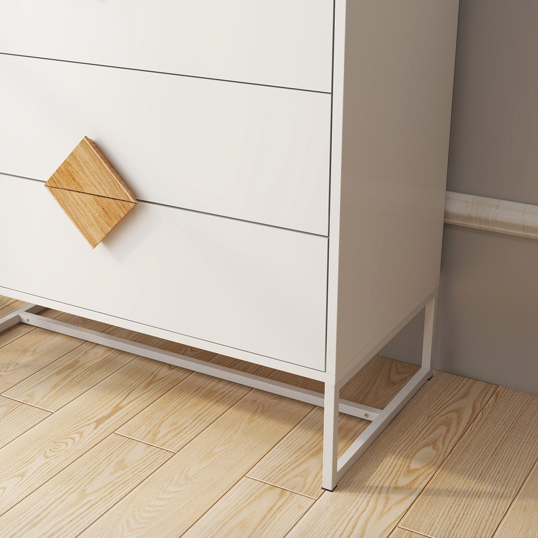 Solid wood special shape square handle design with 4 drawers bedroom furniture dressers - Tenko Co., Ltd.