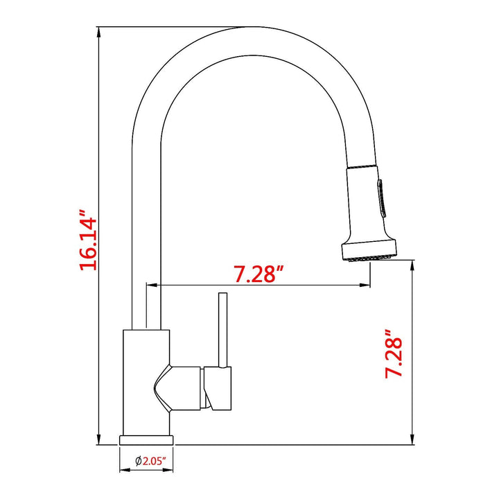 Stainless Steel Pull Down Kitchen Faucet with Soap Dispenser Brushed Nickel - Tenko Co., Ltd.