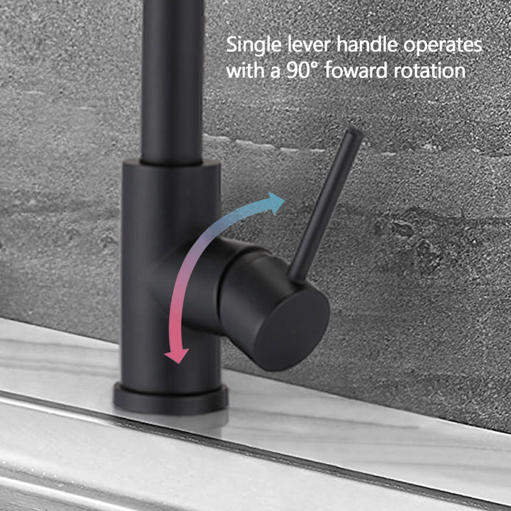 Stainless Steel Pull Down Kitchen Faucet with Soap Dispenser Matte Black - Tenko Co., Ltd.