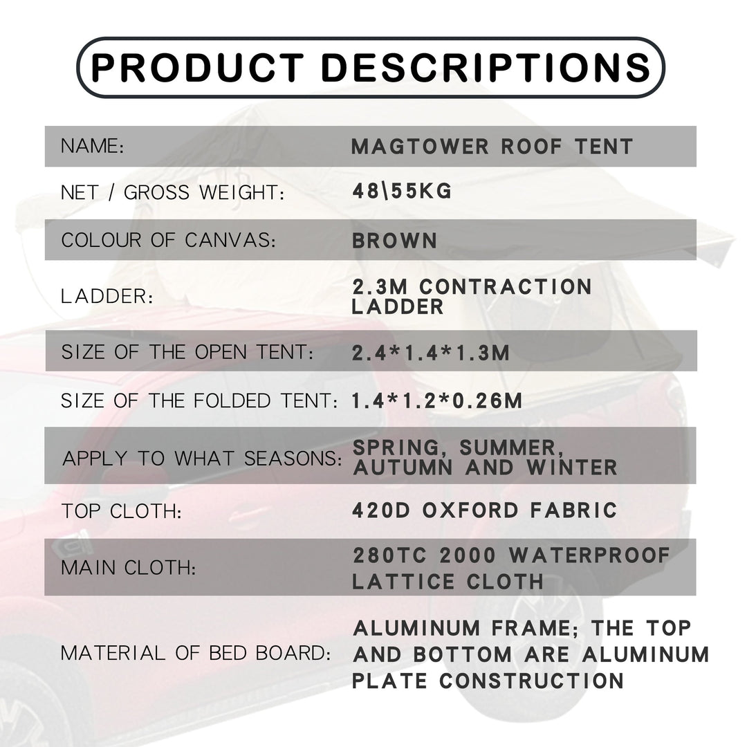The roof tent with 280TC 2000 waterproof lattice cloth for using as a Camping Necessity A Mobile Home - Tenko Co., Ltd.