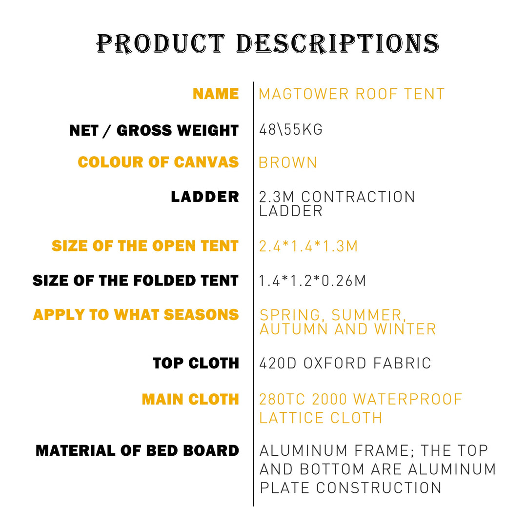 The roof tent with 280TC 2000 waterproof lattice cloth for using as a Camping Necessity A Mobile Home - Tenko Co., Ltd.