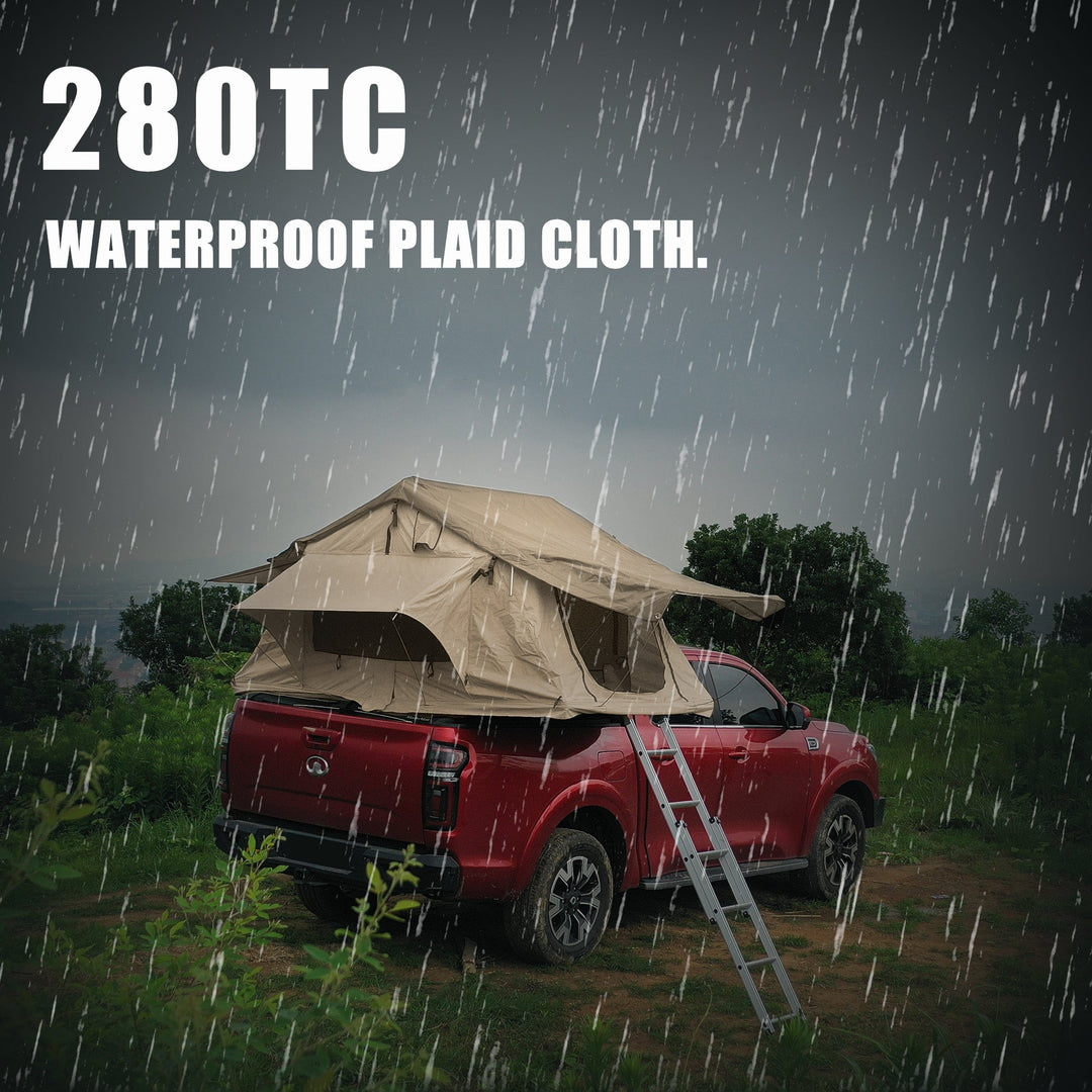 The roof tent with 280TC 2000 waterproof lattice cloth for using as a Camping Necessity A Mobile Home - Tenko Co., Ltd.