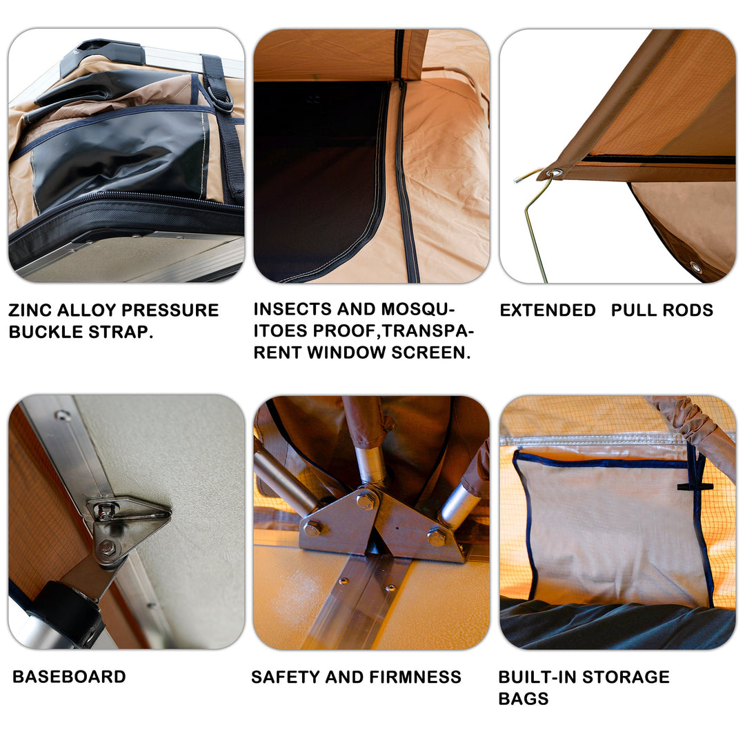 The roof tent with 280TC 2000 waterproof lattice cloth for using as a Camping Necessity A Mobile Home - Tenko Co., Ltd.