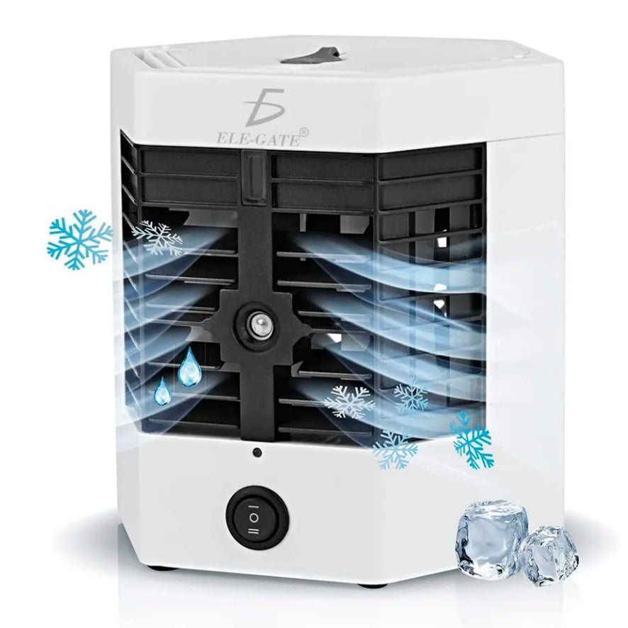 USB Air Cooler Fan with Humidifier, Portable Desktop Cooling Fan, LED Mood Light, 3 - Speed Wind, Quiet Mini AC for Home & Office - Tenko Co., Ltd.