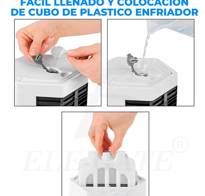 USB Air Cooler Fan with Humidifier, Portable Desktop Cooling Fan, LED Mood Light, 3 - Speed Wind, Quiet Mini AC for Home & Office - Tenko Co., Ltd.