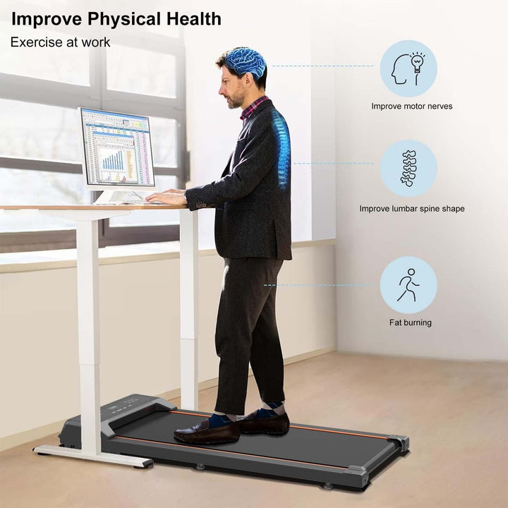 Walking Pad Under Desk Treadmill, LED Display and Remote Control Portable Treadmill for Home and Office, 2.5HP 265LBS - Tenko Co., Ltd.