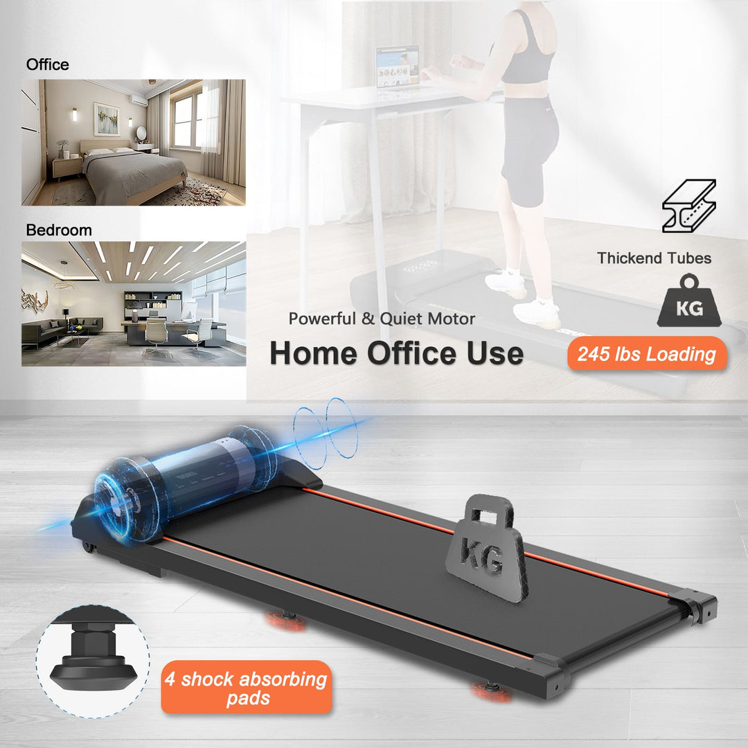 Walking Pad Under Desk Treadmill, LED Display and Remote Control Portable Treadmill for Home and Office, 2.5HP 265LBS - Tenko Co., Ltd.