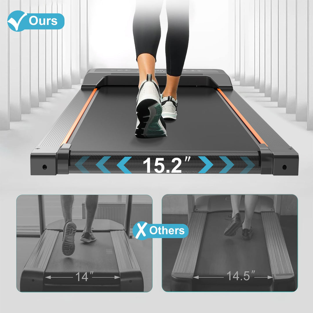 Walking Pad Under Desk Treadmill, LED Display and Remote Control Portable Treadmill for Home and Office, 2.5HP 265LBS - Tenko Co., Ltd.